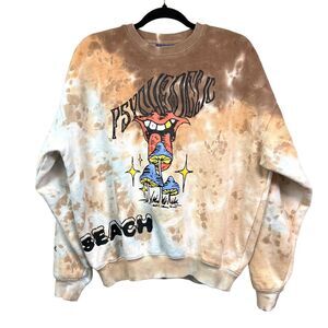 Coney Island Picnic Mens Tie-Dye‎ Sweatshirt Psychedelic Graphic Logo Size S